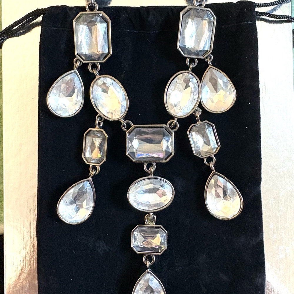 R. J. Graziano Statement Necklace with Clear and Smoky Stones